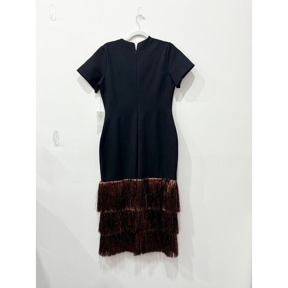 NWT Hyacinth House Metallic Fringe Francie Maxi Dress Black/Bronze Women's Large - Picture 4 of 8